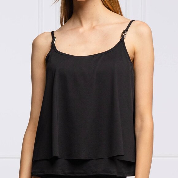 NWT! Michael Kors Black Layered Swimsuit Tankini Top NEW! - Picture 1 of 3